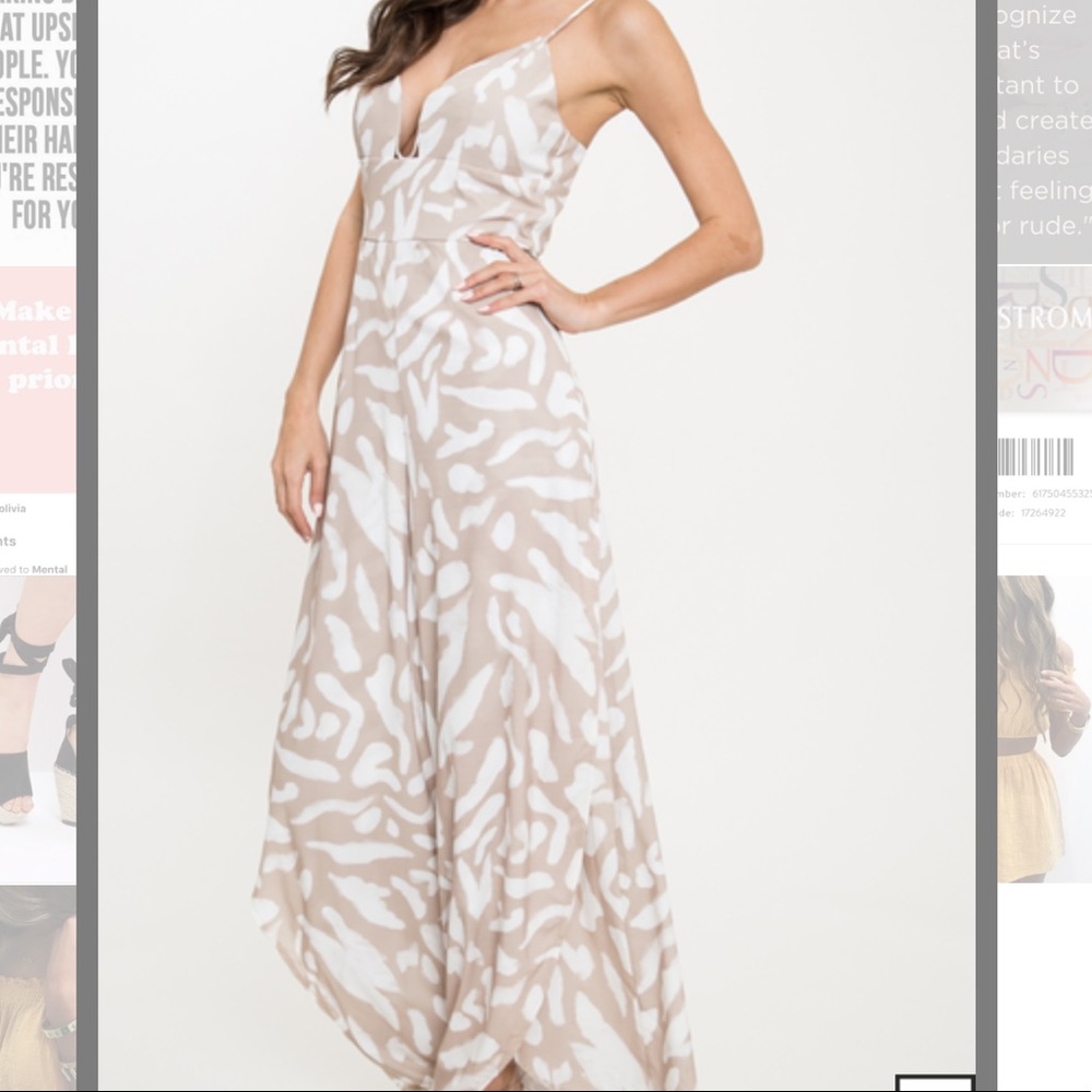 Beige Cut Out Jumpsuit